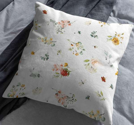 LIŚCIE KWIATY BOHO PODUSZKA JASIEK BAWEŁNA + WKŁAD