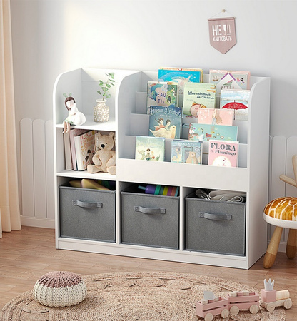 REGAŁ ORGANIZER NA ZABAWKI POJEMNIKI SZAFKA DZIECI KSIĄŻKI BIBLIOTECZKA