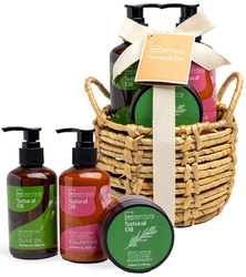 IDC KOSZ WIKLINOWY ZESTAW PREZENTOWY ŚWIĄTECZNY KOSMETYKÓW CIAŁA KĄPIELI