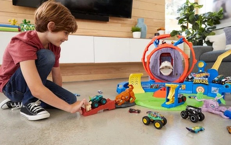 Hot Wheels Monster Trucks Tory Wulkan Arena GYL14 Garaż Zestaw T-Rex XXL