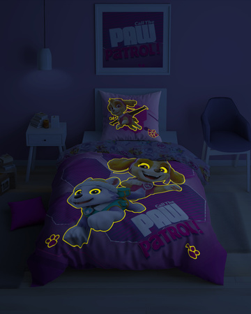 PSI PATROL SKYE PIESKI POŚCIEL ŚWIECĄCA W CIEMNOŚCI ŚWIECI 140x200