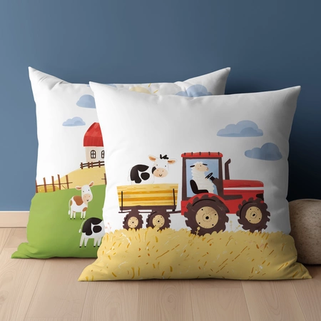 TRAKTOR KROWA WIEŚ FARMA PODUSZKA JASIEK WYPEŁNIENIE WKŁAD
