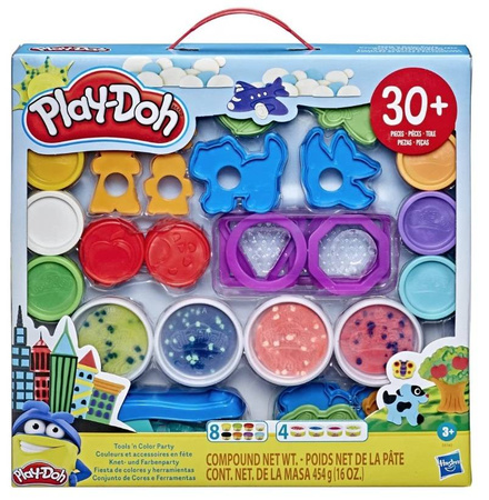 Play-Doh Ciastolina 12 TUB FOREMKI AKCESORIA 30 SZ