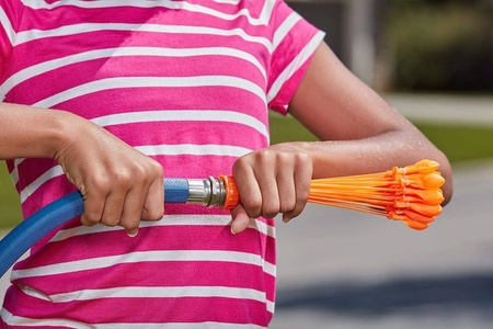 ŚLIZG WODNY PODWÓJNY ŚLIZGAWKA Z FONTANNĄ + Balony