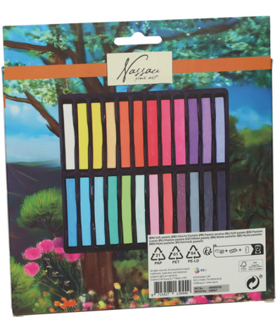 PASTELE SUCHE MIĘKKIE KREDKI PASTELOWE ZESTAW 24 SZT KREDA PASTELOWA PASTEL