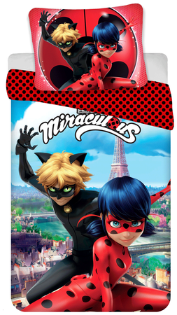 MIRACULUM BIEDRONKA I CZARNY KOT POŚCIEL DZIECIĘCA 140X200