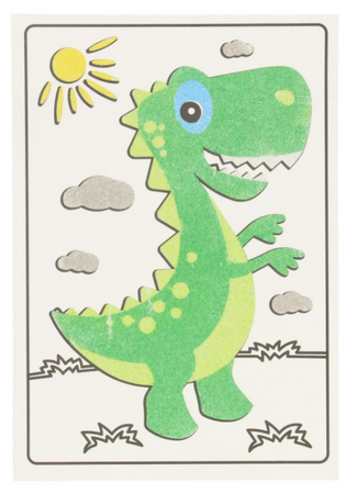 Zestaw Obrazki do malowania piaskiem Dinozaury Piaskowe kolorowanki