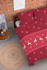 POŚCIEL ŚWIĄTECZNA ŚWIĘTA CZERWONA RENIFER FLANELA 220X200