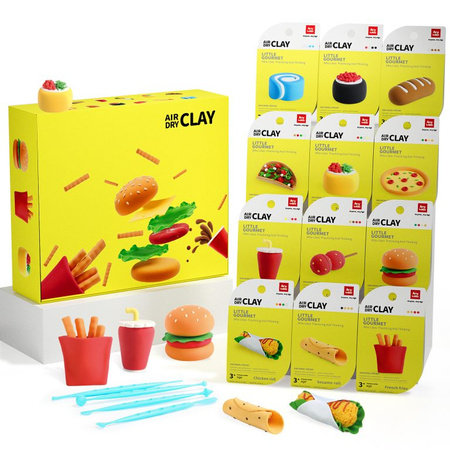 MASA PLASTYCZNA ZESTAW 12 SZTUK SUPER CLAY PIANKOLINA CIASTECZKA