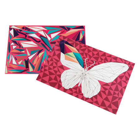 Wyklejanie po numerach 4 wzory Motyl Moxy SERCE JEDNOROŻEC WYKLEJANKA