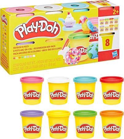 PLAY DOH CIASTOLINA zestaw 8 kolorowych tub G0691