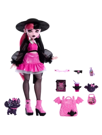 LALKA MONSTER HIGH DRACULAURA Akcesoria Zwierzątko Hrabia Nietoperz BAT-CAT