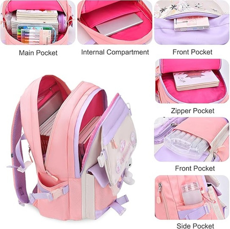 TORNISTER PLECAK SZKOLNY KRÓLIK CEKINY 1-3 SZKOŁY