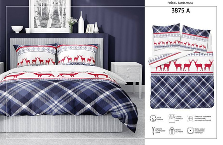 Pościel Świąteczna Święta Mikołaj Renifery 160x200