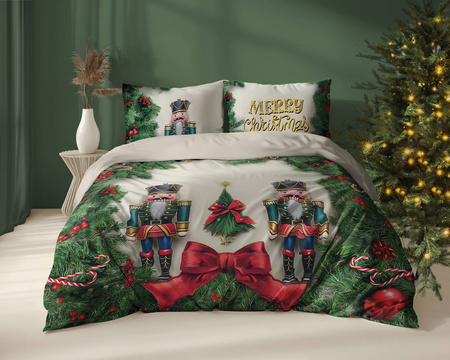 POŚCIEL ŚWIĄTECZNA ŚWIĘTA DZIADEK ŻOŁNIERZYK CHOINKA BAWEŁNA 160X200