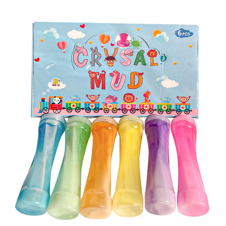 SLIME TUBKI MASA PLASTYCZNA GLUTY DUZY ZESTAW DLA DZIECI KOLOROWE 6 SZT