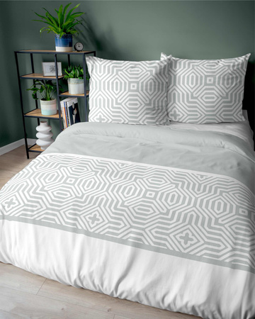 Pościel Bawełniana 220x200 Miętowa Geometria 5112 A Bawełna