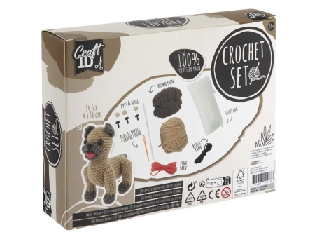 Zestaw do szydełkowania PRZYTULANKA BULDOG zestaw kreatywny DIY CraftID