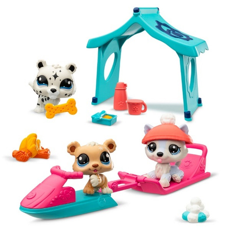 Littlest Pet Shop Snow Day Play Pack 00534 Dzień Bałwana 3 zwierzątka
