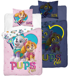 PSI PATROL SKYE PIESKI POŚCIEL ŚWIECĄCA W CIEMNOŚCI ŚWIECI 160x200