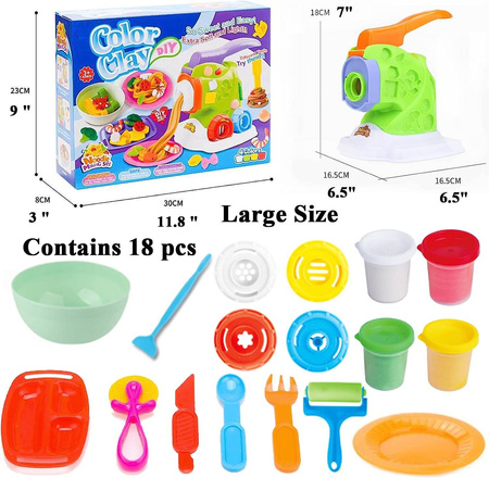 CIASTOLINA MASA PLASTYCZNA MASZYNKA ZESTAW CIASTO