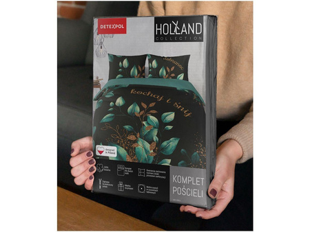 EKSKLUZYWNA ZIELONA LIŚCIE BOHO POŚCIEL 220x200