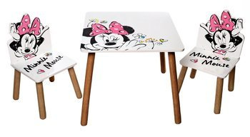 DISNEY MYSZKA MINNIE MIKI MINI BIAŁY STÓŁ STOLIK 2 KRZESŁA DLA DZIECI MEBLE