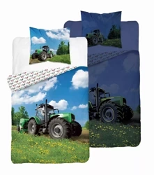 TRAKTOR WIEŚ POLE POŚCIEL ŚWIECĄCA W CIEMNOŚCI FLUO ŚWIECI DZIECI 160X200