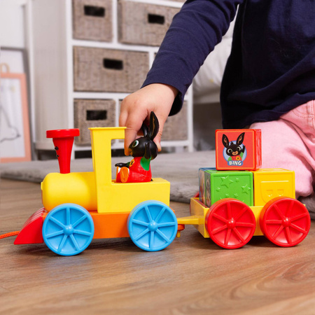 BING KRÓLICZEK POCIĄG CIUCHCIA KLOCKI SENSORYCZNE DŻWIĘKI FIGURKA