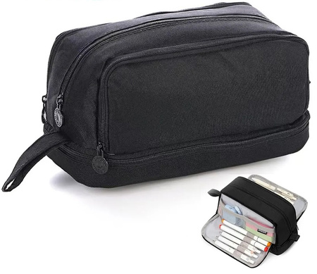 DUŻY PIÓRNIK WIELOFUNKCYJNY SASZETKA KOSMETYCZKA CZTEROKOMOROWY SZKOLNY