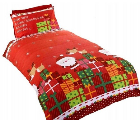 ŚWIĘTA BAŁWAN MIKOŁAJ PREZENT POŚCIEL 120X150