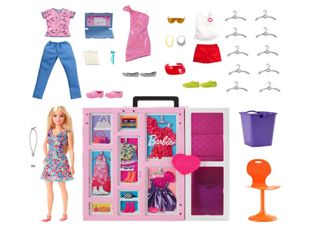BARBIE ZESTAW DUŻA WYMARZONA SZAFA + LALKA I AKCESORIA HGX57