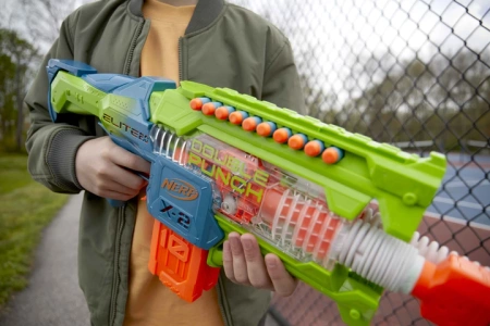 Pistolet Nerf Elite Wyrzutnia Double Punch Blaster 50 strzałek