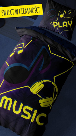 SŁUCHAWKI TIK TOK MUZYKA POŚCIEL160X200 BAWEŁNA