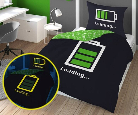 BATERIA POŚCIEL ŚWIECĄCA W CIEMNOŚCI ŚWIECI MŁODZIEŻOWA FLUO 160x200