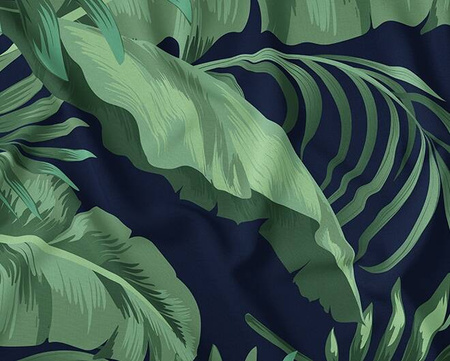 OBRUS NA STÓŁ BOHO LIŚCIE BAWEŁNA ZIELONY CZARNY OBRUS 140X240