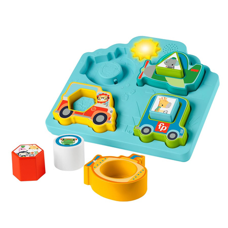 FISHER PRICE UKŁADANKA INTERAKTYWNA PUZZLE Pojazdy i kształty +9m