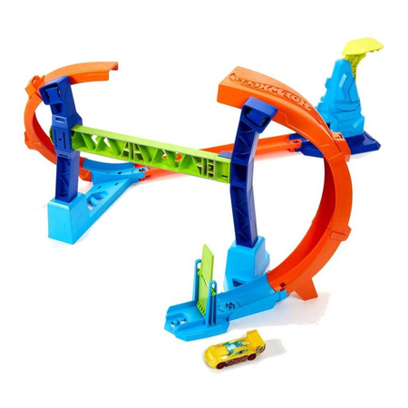HOT WHEELS STUNT TRACKS ZESTAW Mistrzowski skok na pętli + autko, zestaw +4