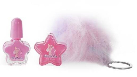 MARTINELIA JEDNOROŻEC BŁYSZCZYK LAKIER DO PAZNOKCI DLA DZIECI BRELOK POMPON