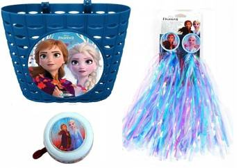 KRAINA LODU KOSZYCZEK KOSZYK WSTĄŻKI DZWONEK ROWER