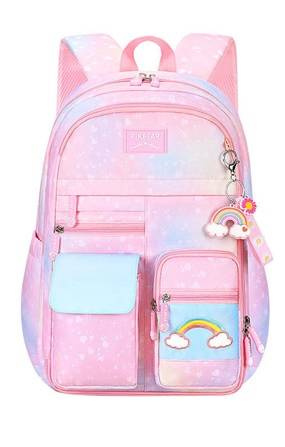 TĘCZOWY PLECAK SZKOLNY + PIÓRNIK 3D JEDNOROŻEC 1-3