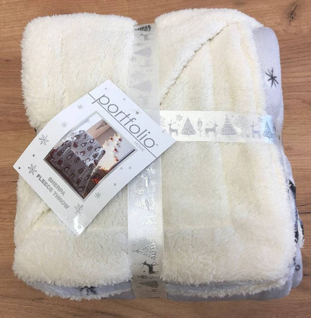 Święta Mikołaj Miś CIEPŁY KOC świąteczny Pled