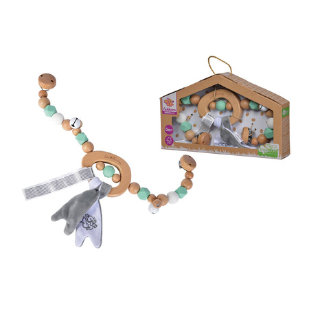 DREWNIANA ZAWIESZKA DO WÓZKA GRYZAK DZWONEK
