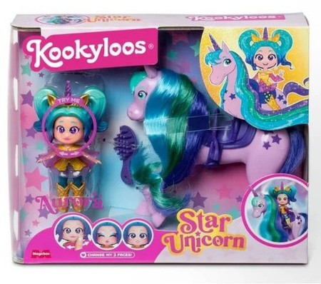 KOOKYLOOS ZESTAW STAR UNICORN GWIEZDNY JEDNOROŻEC LALKA AURORA