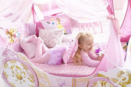 PRINCESS Łóżko Kareta Księżniczki dla dzieci + BALDACHIM