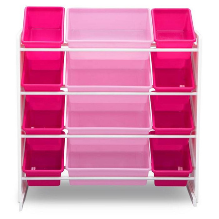 DUŻY RÓŻOWY BIAŁY REGAŁ ZABAWKI POJEMNIKI DZIECI