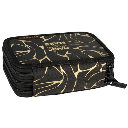 PIÓRNIK Z WYPOSAŻENIEM TRZYKOMOROWY CZARNY ZŁOTY