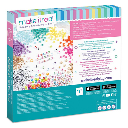 Make it Real Zestaw do Tworzenia Bransoletek z Literkami – 1000 Elementów