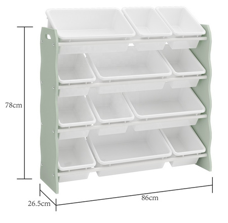 BIAŁY MIĘTOWY PLASTELOWY REGAŁ ORGANIZER POJEMNIKI DZIECI