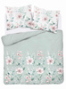 KOMPLET POŚCIELI 220X200 Detexpol MIKROFIBRA Miętowa Wiosenne Kwiaty
